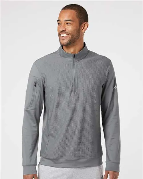 Adidas A295 Pull-Over Performance à Col Quart-Zip Texturé