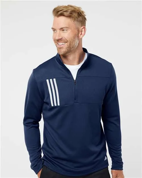 Adidas A482 Pull-over à col quart avec double maille et 3 bandes