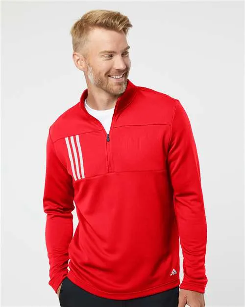 Adidas A482 Pull-over à col quart avec double maille et 3 bandes