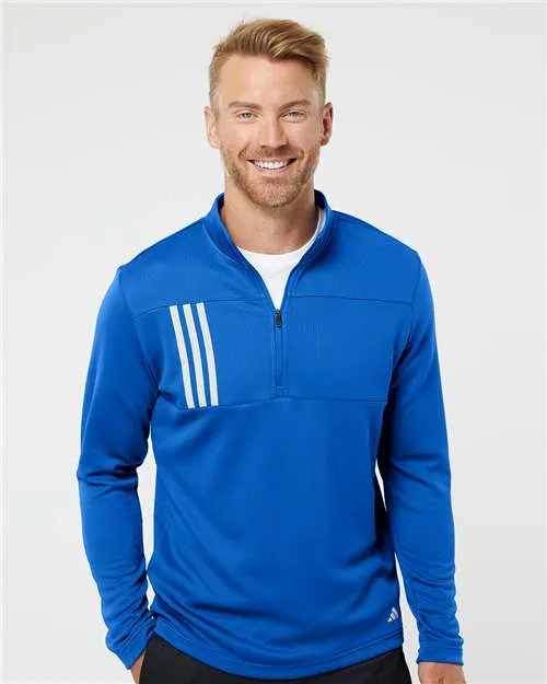 Adidas A482 Pull-over à col quart avec double maille et 3 bandes