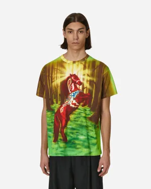 T-shirt Cheval à l'aérographe Multicolore