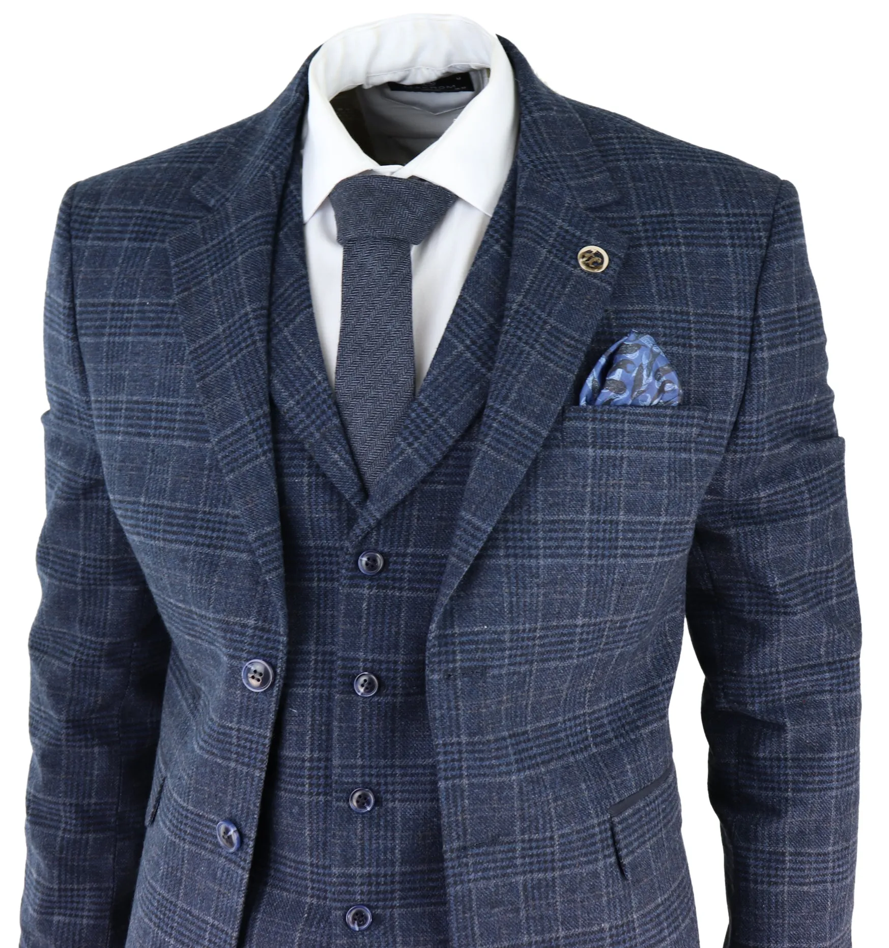Costume 3 pièces AK-13 en tweed chevron