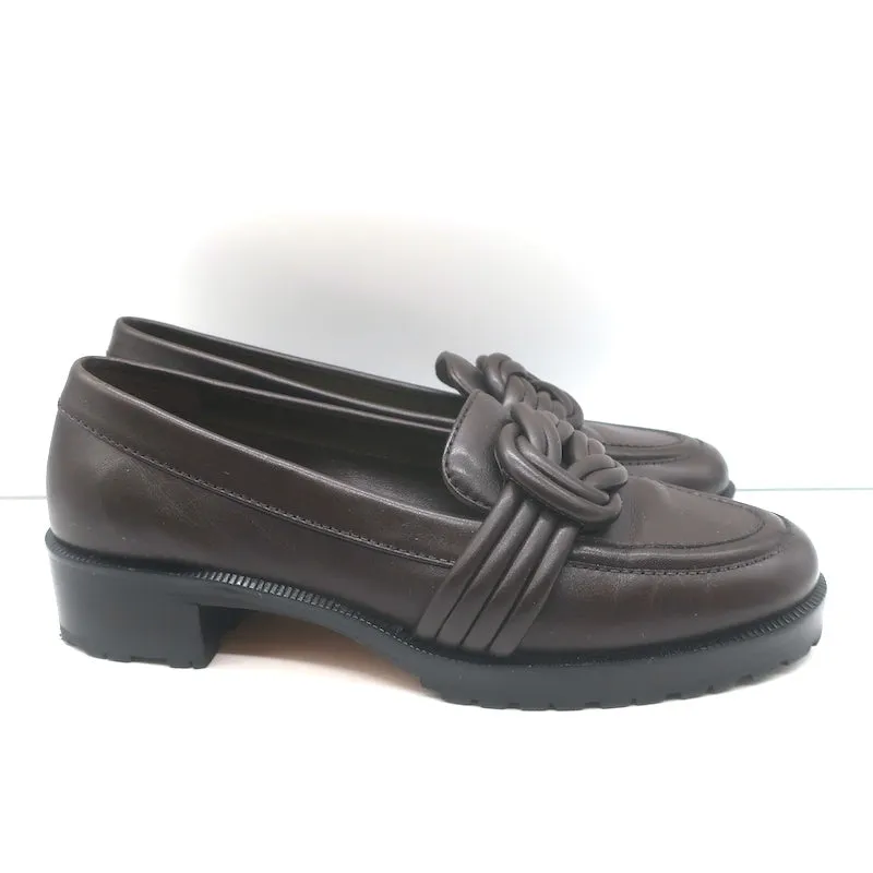 Alexandre Birman Vicky Loafers Cuir Marron Foncé Taille 38.5