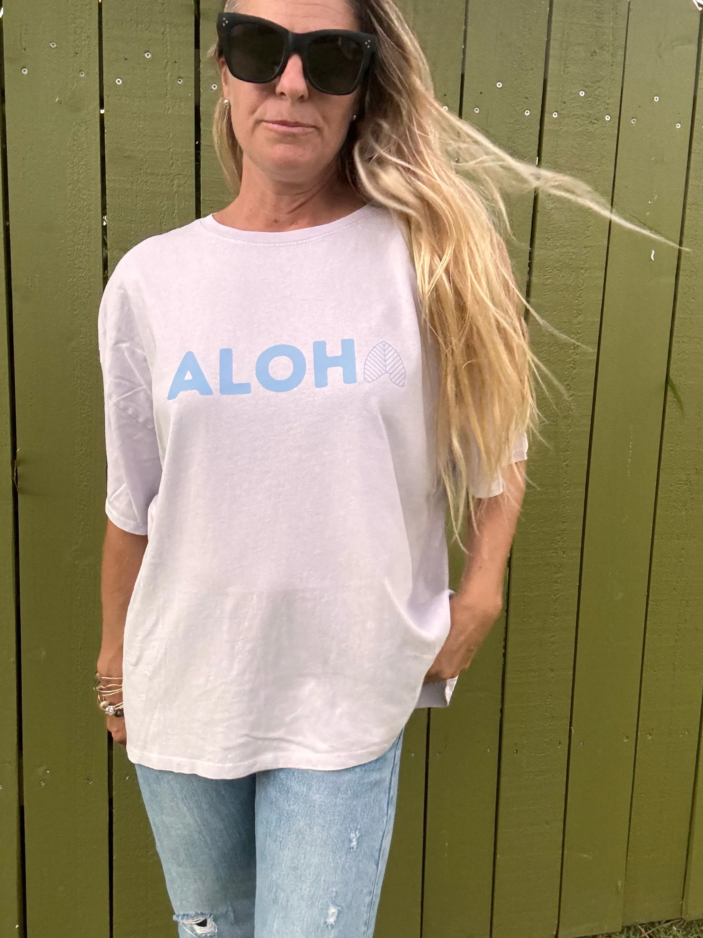 T-shirt oversize Aloha Arch - Lilas