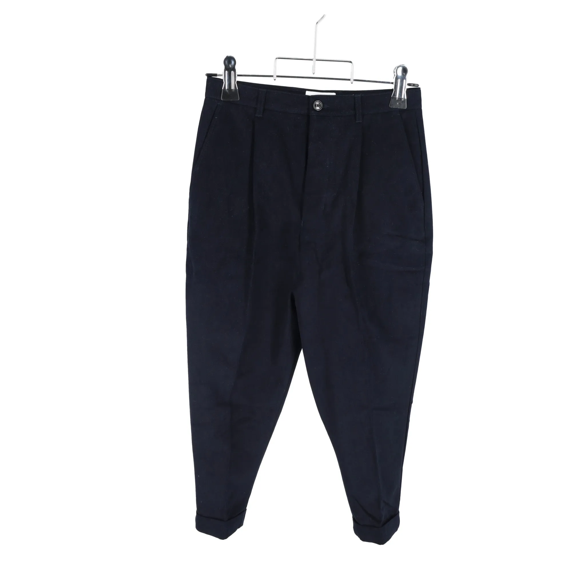 AMI Paris Pantalon Carotte en Coton Bleu Marine