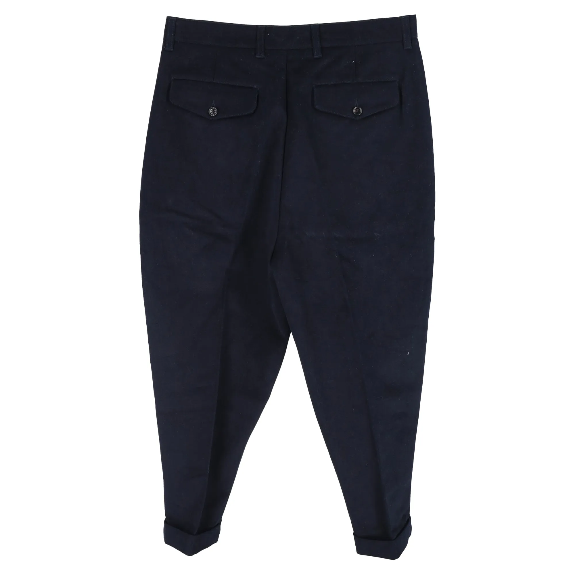 AMI Paris Pantalon Carotte en Coton Bleu Marine