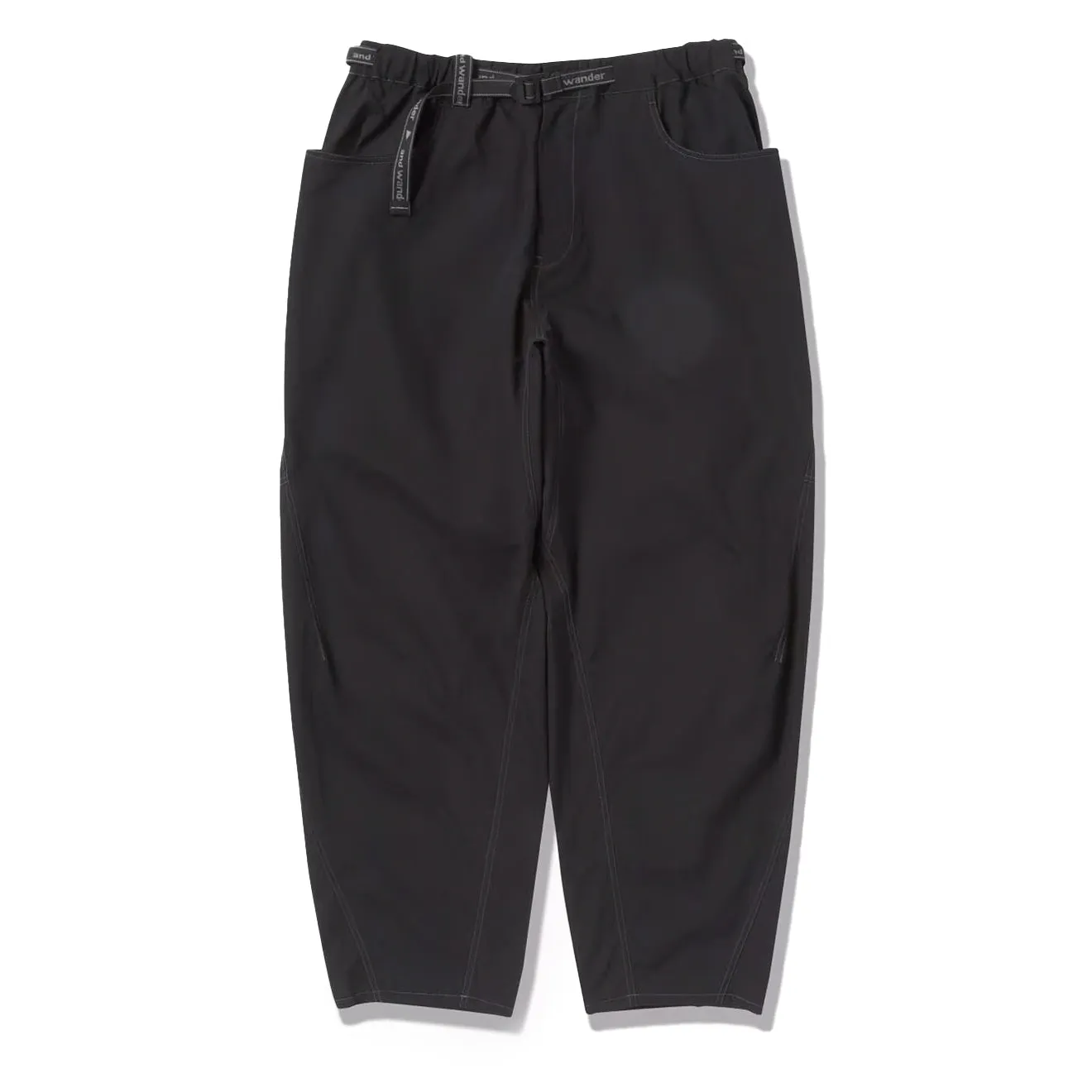 And Wander Pantalon Large en Tissu High Count Noir
