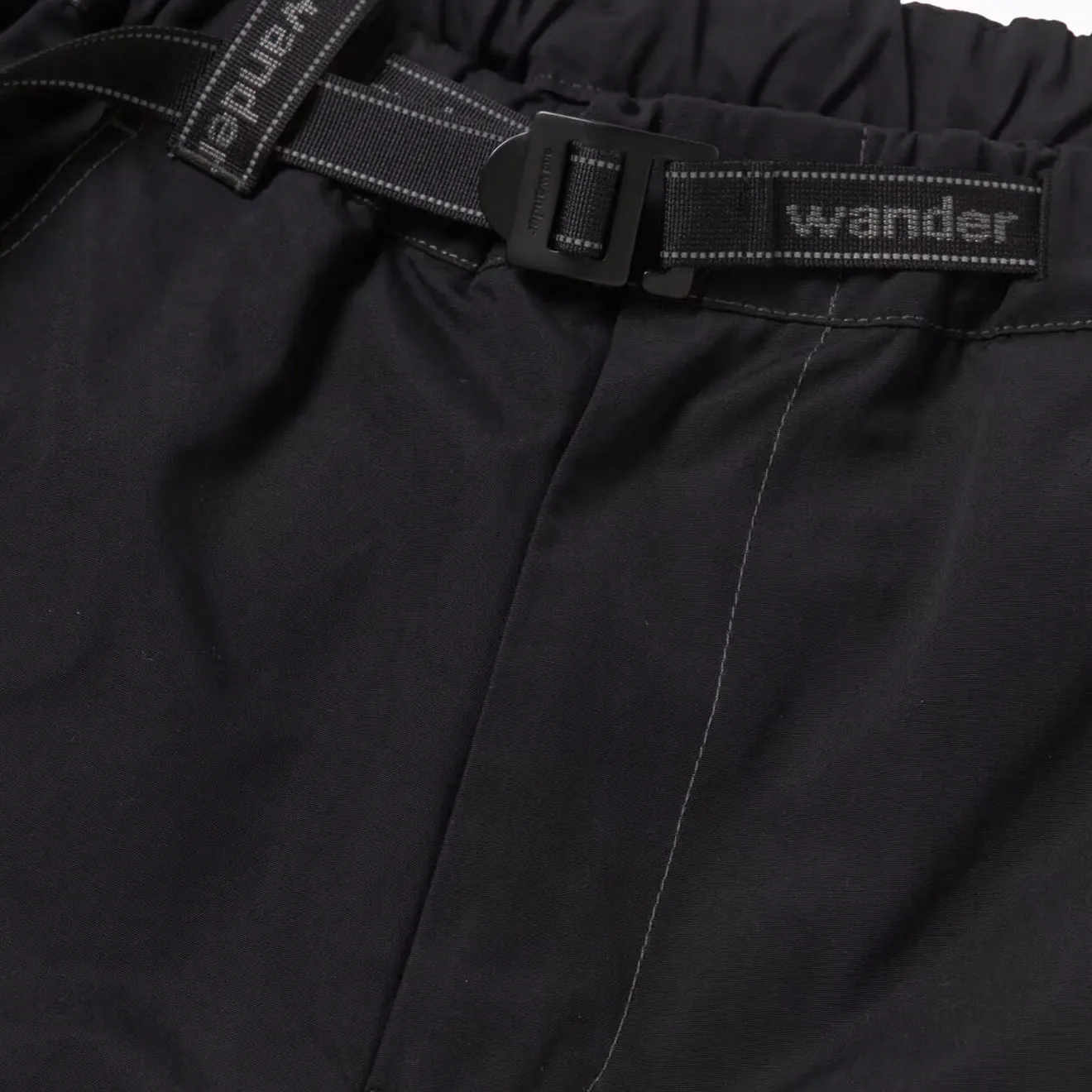 And Wander Pantalon Large en Tissu High Count Noir