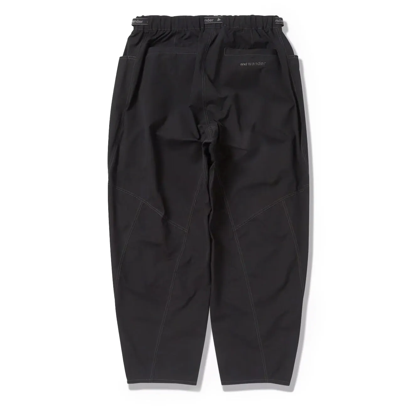 And Wander Pantalon Large en Tissu High Count Noir
