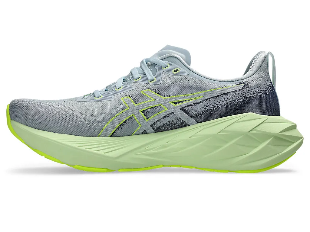 Asics Novablast 4 pour Homme - Gris Frais/Étendue Bleue (1011B693-022) Asics Chaussures de Course