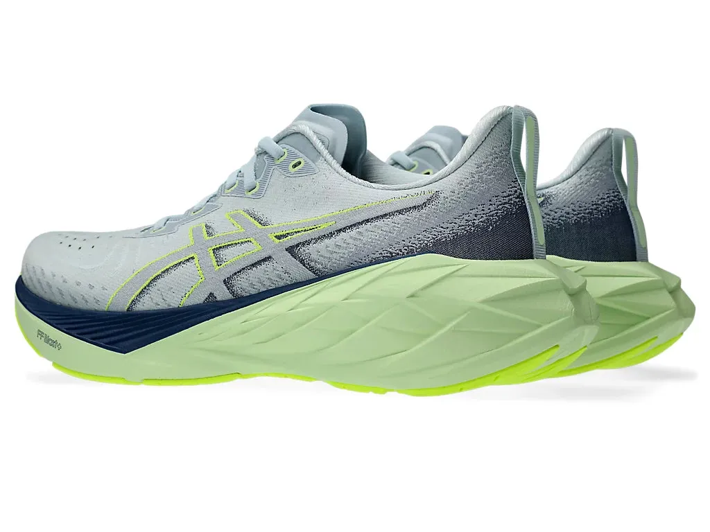 Asics Novablast 4 pour Homme - Gris Frais/Étendue Bleue (1011B693-022) Asics Chaussures de Course