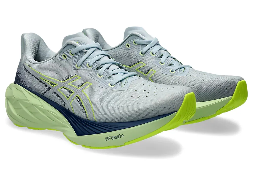 Asics Novablast 4 pour Homme - Gris Frais/Étendue Bleue (1011B693-022) Asics Chaussures de Course