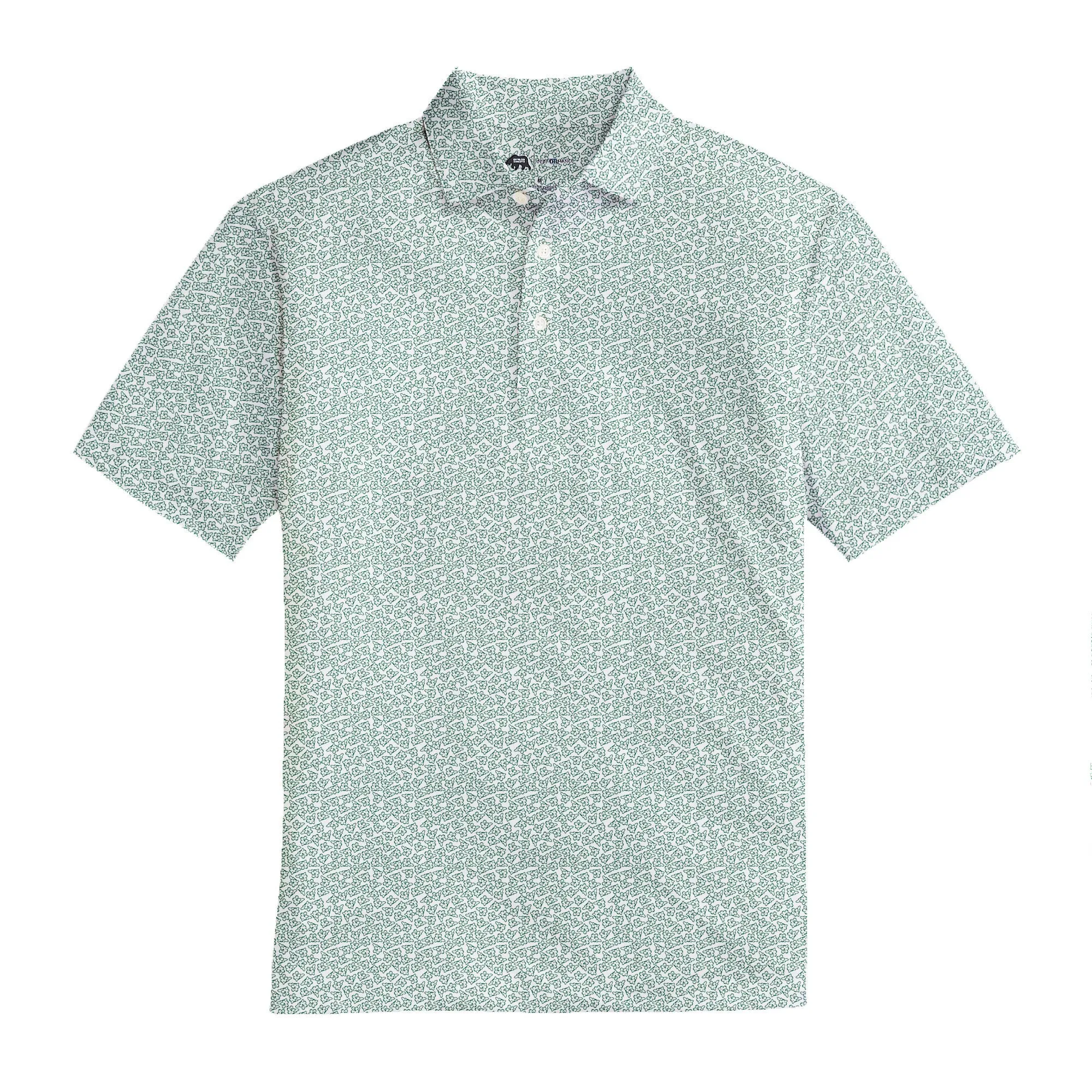 Polo de performance imprimé Azalée - Vert golf