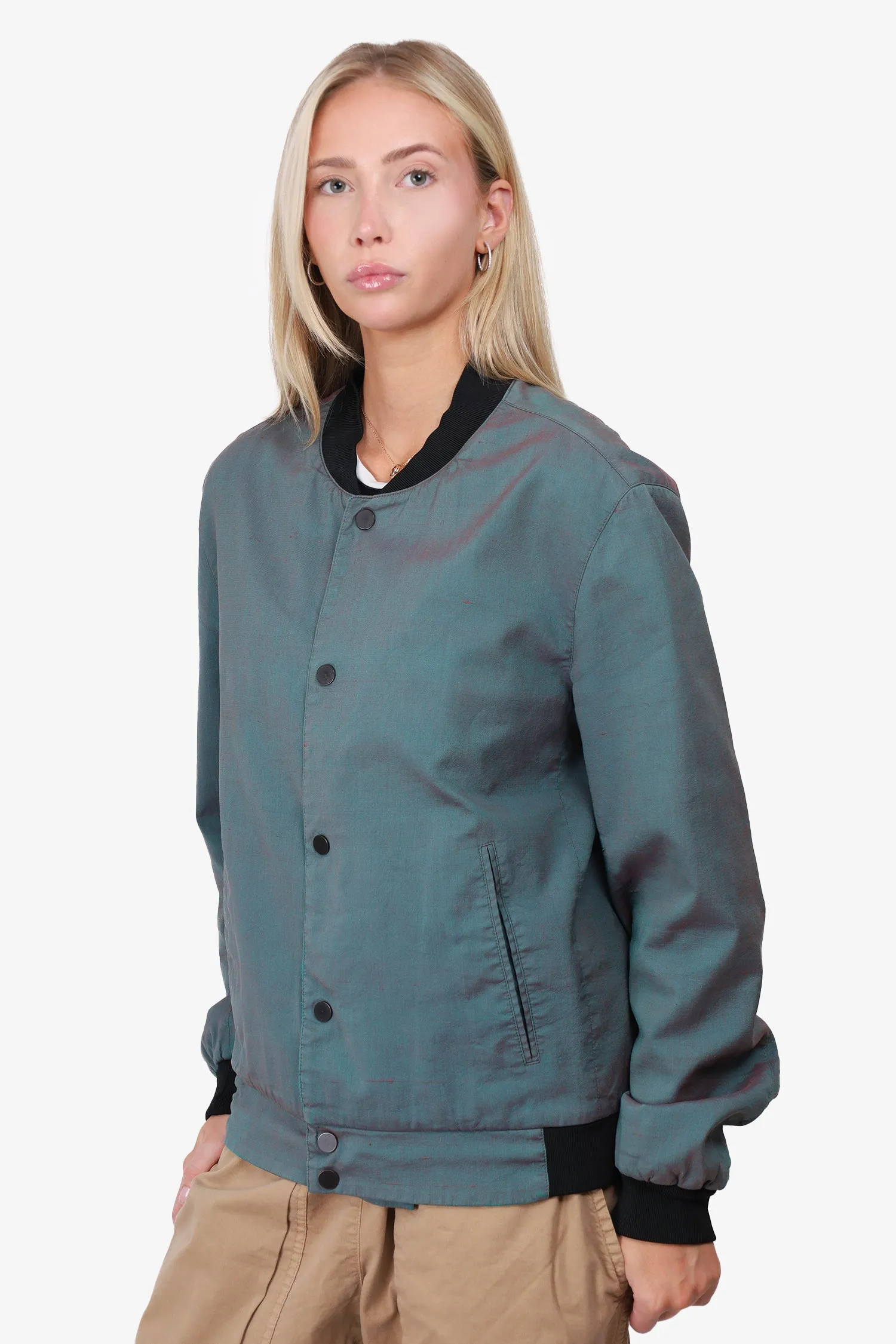 Veste bomber iridescente bleue Balenciaga Taille 50 Homme