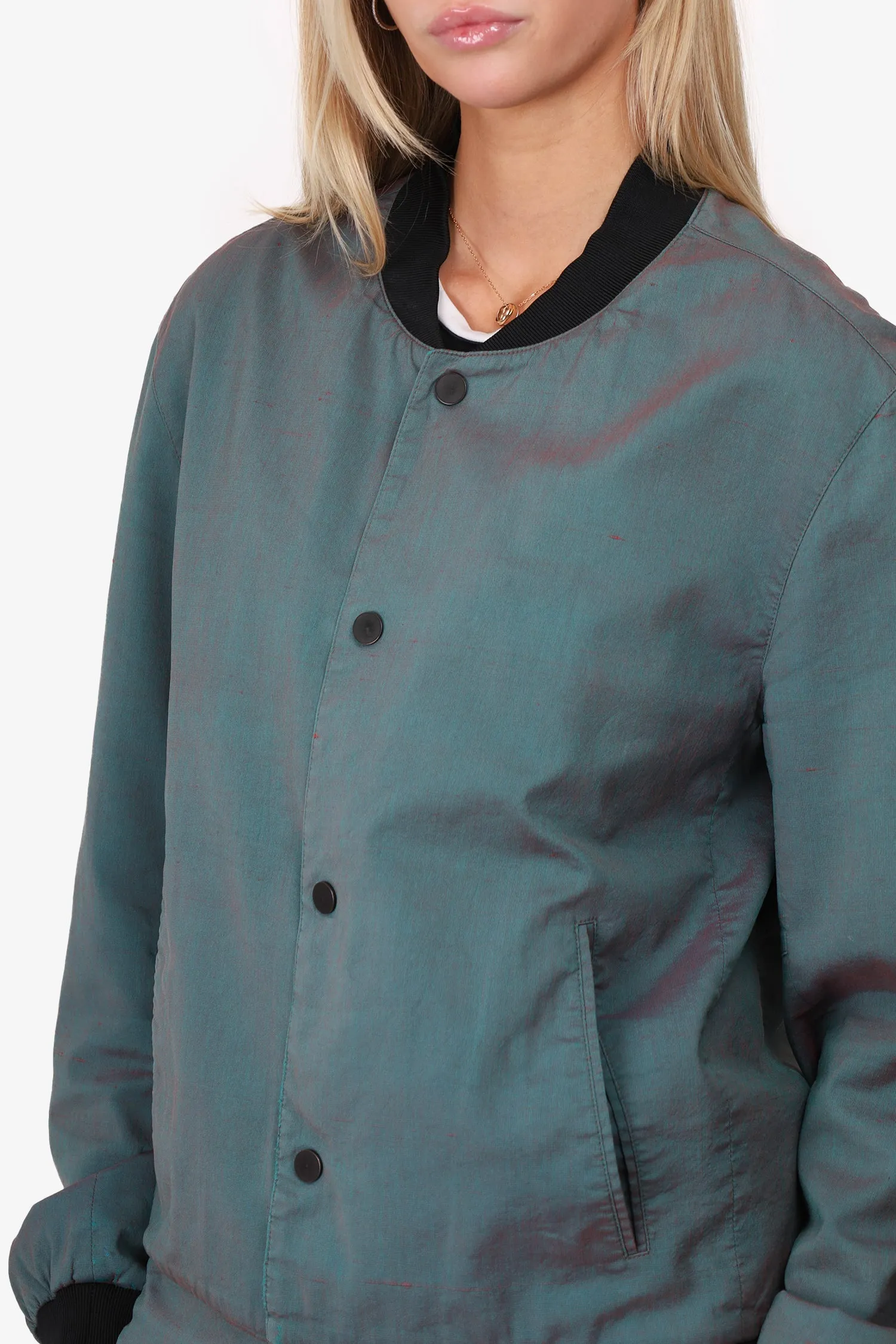 Veste bomber iridescente bleue Balenciaga Taille 50 Homme