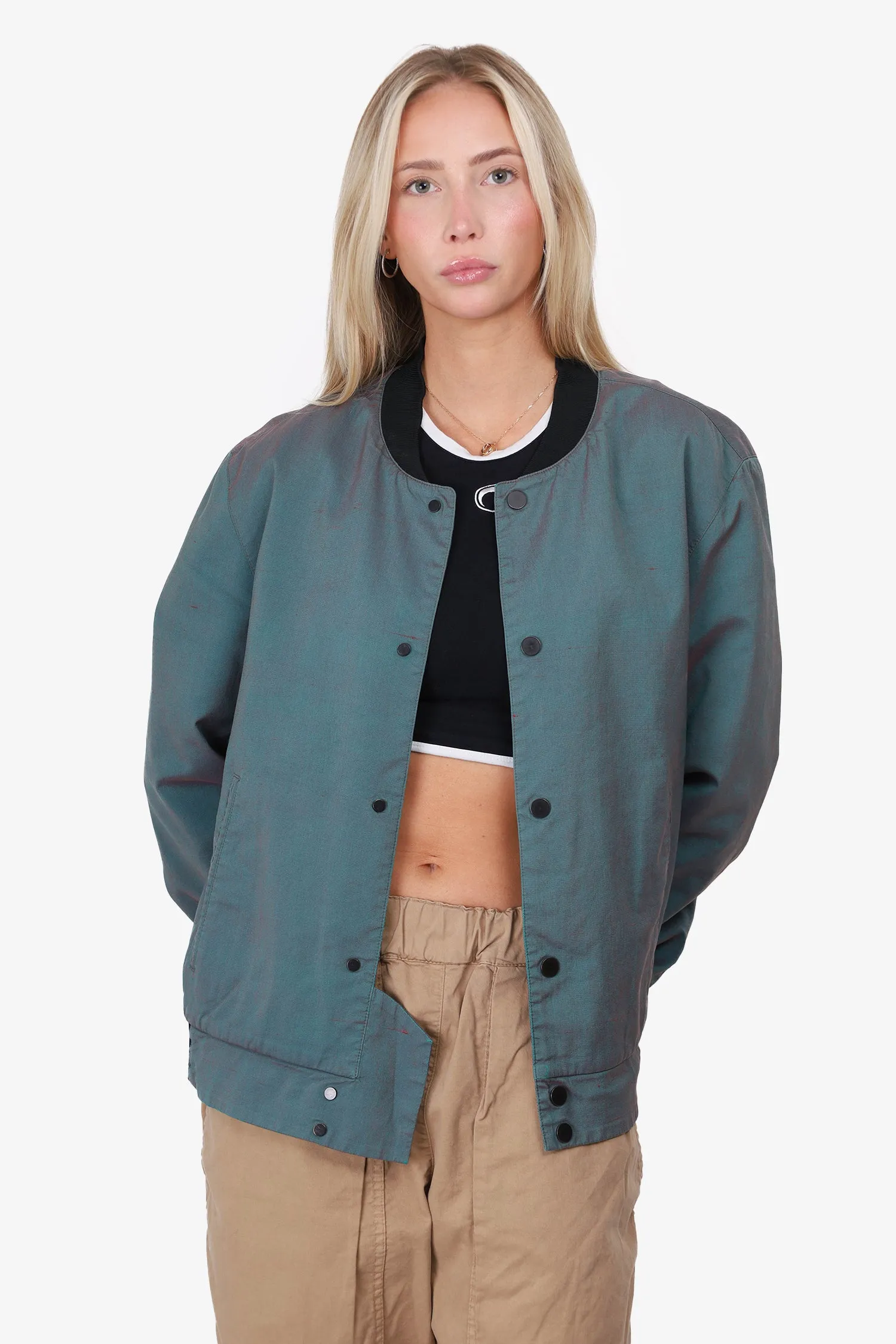Veste bomber iridescente bleue Balenciaga Taille 50 Homme