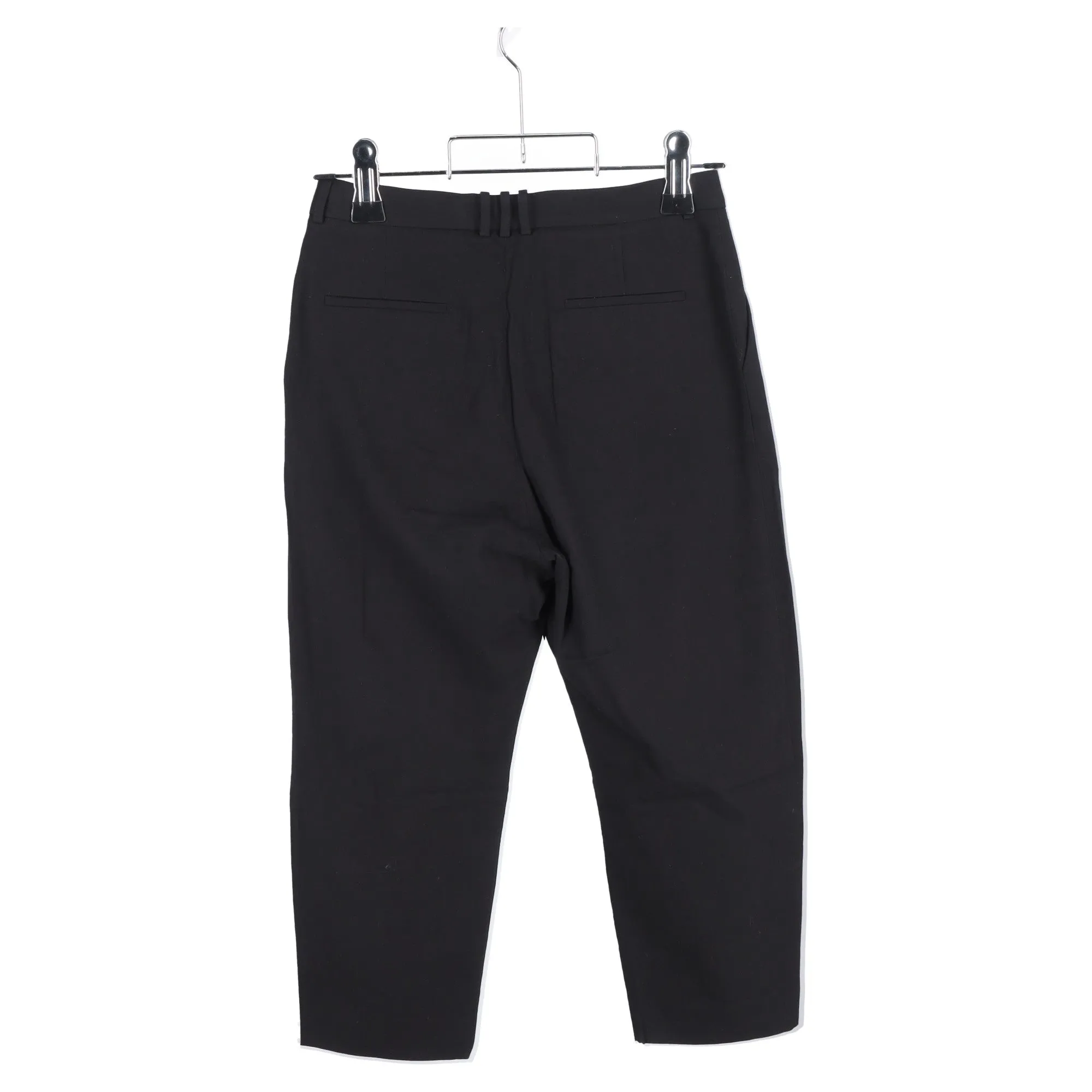 Pantalon droit court drapé Balmain en laine noire