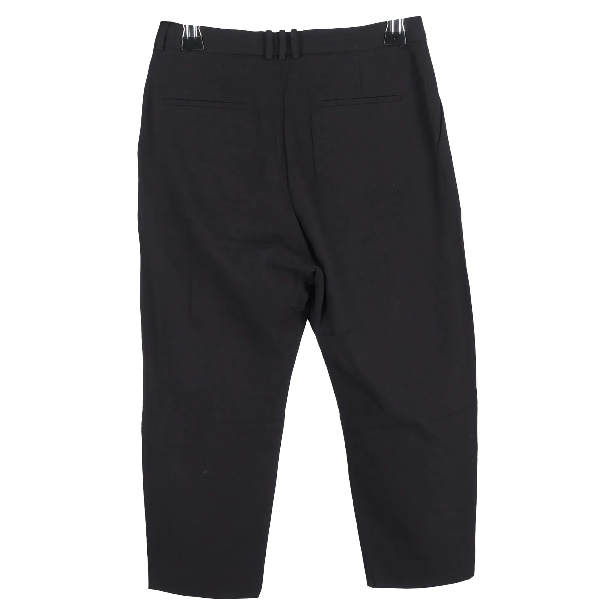 Pantalon droit court drapé Balmain en laine noire