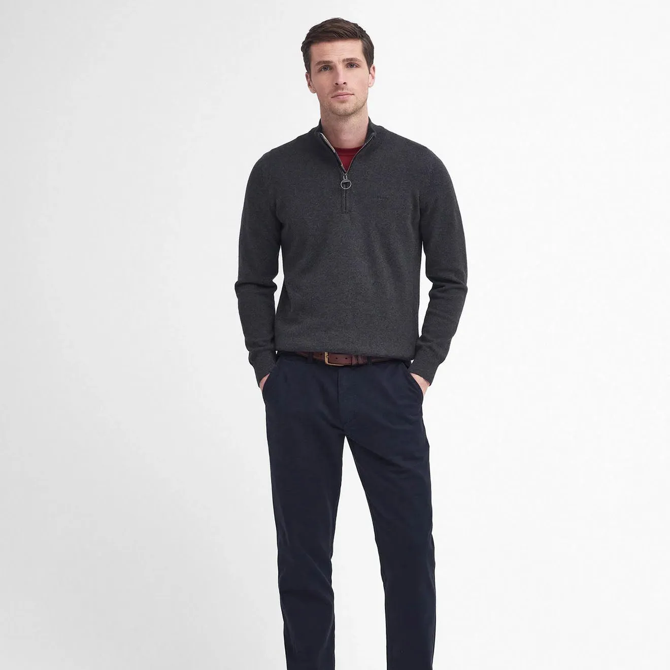 Barbour Pantalon ajusté en sergé stretch lavé Bleu marine foncé