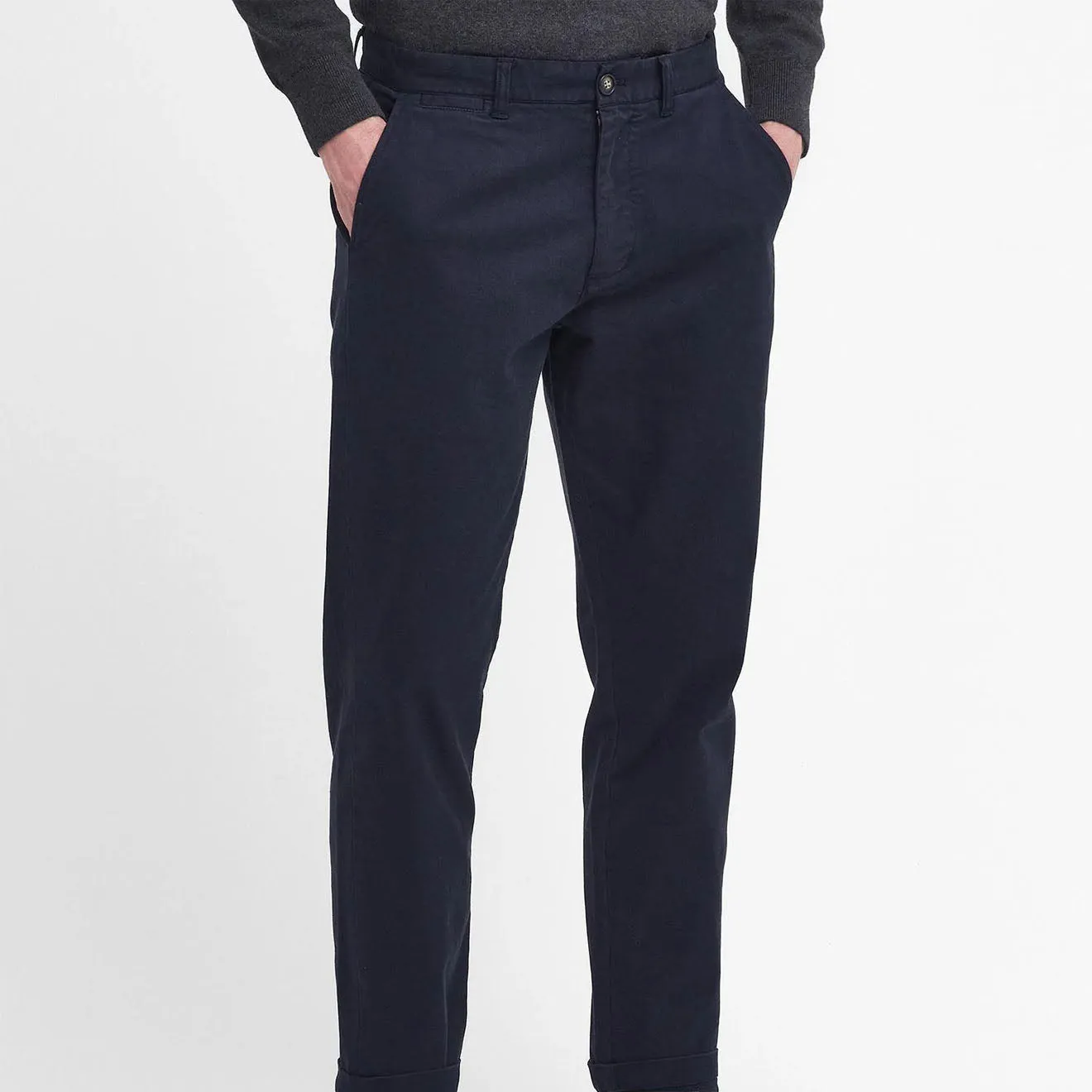 Barbour Pantalon ajusté en sergé stretch lavé Bleu marine foncé