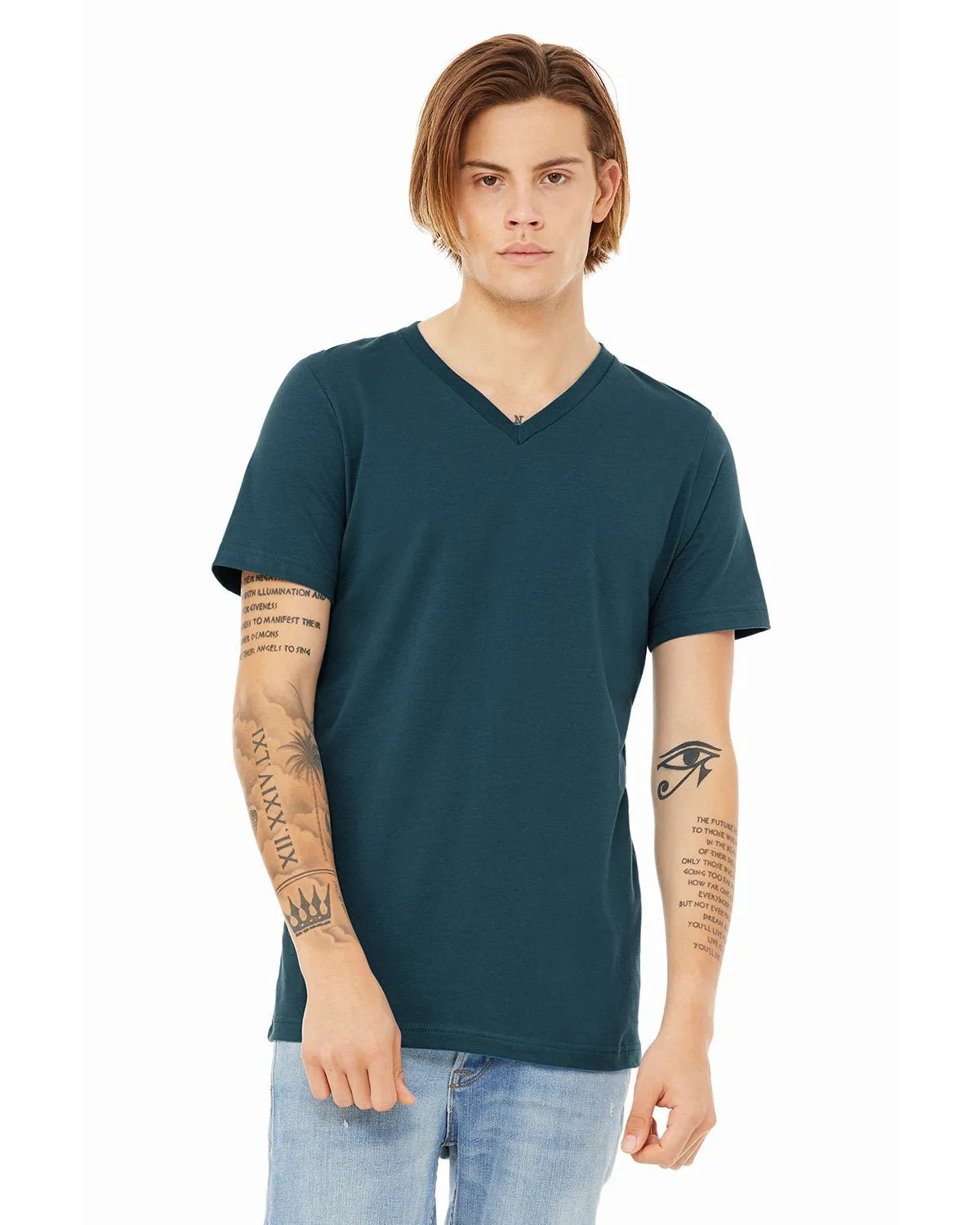 Bella   Canvas 3005 T-shirt col en V unisexe à manches courtes en jersey