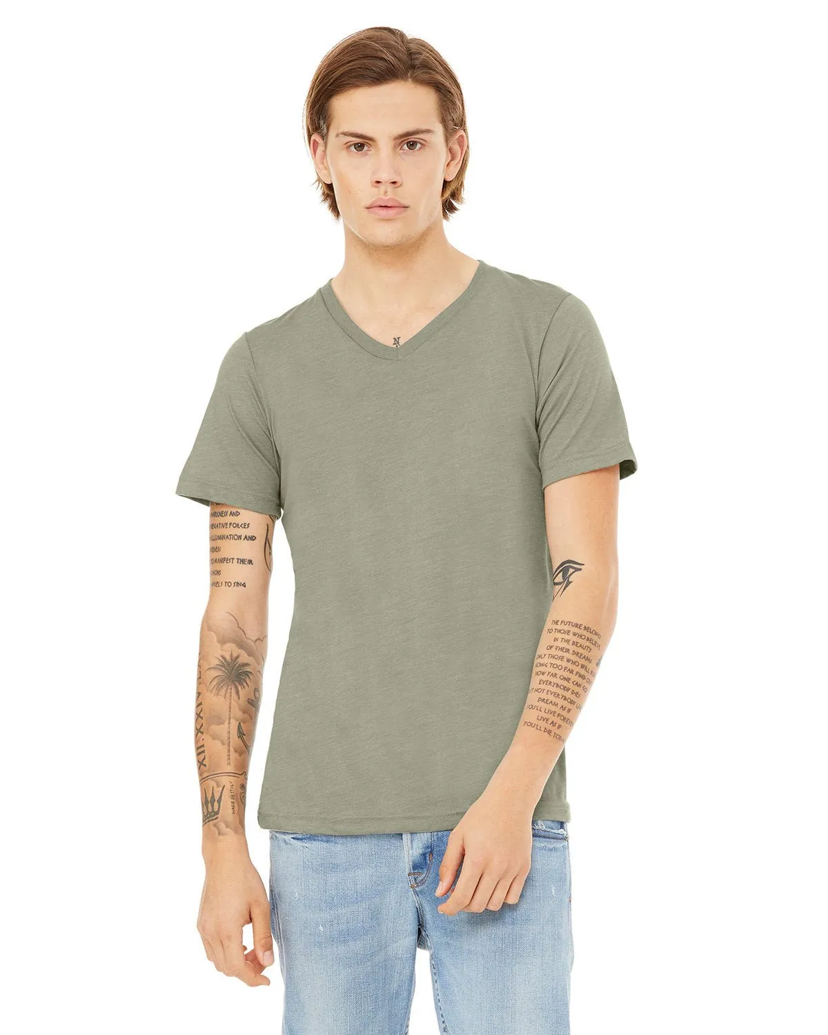 Bella   Canvas 3005 T-shirt col en V unisexe à manches courtes en jersey