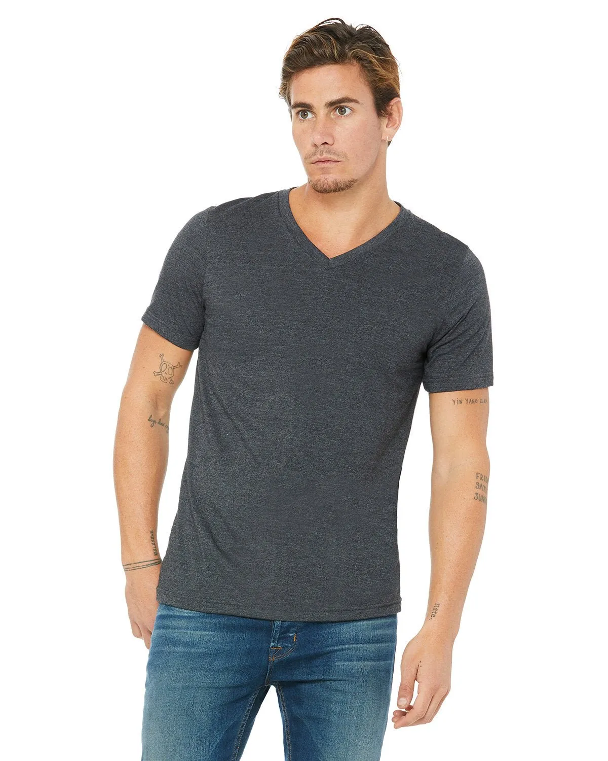 Bella   Canvas 3005 T-shirt col en V unisexe à manches courtes en jersey