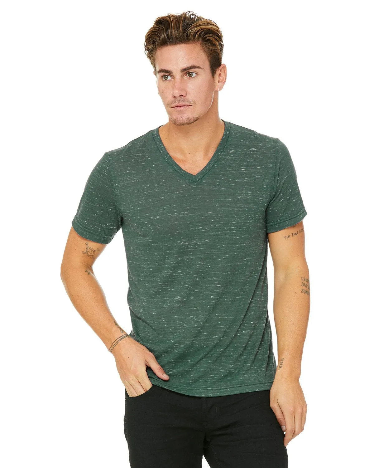 Bella   Canvas 3005 T-shirt col en V unisexe à manches courtes en jersey