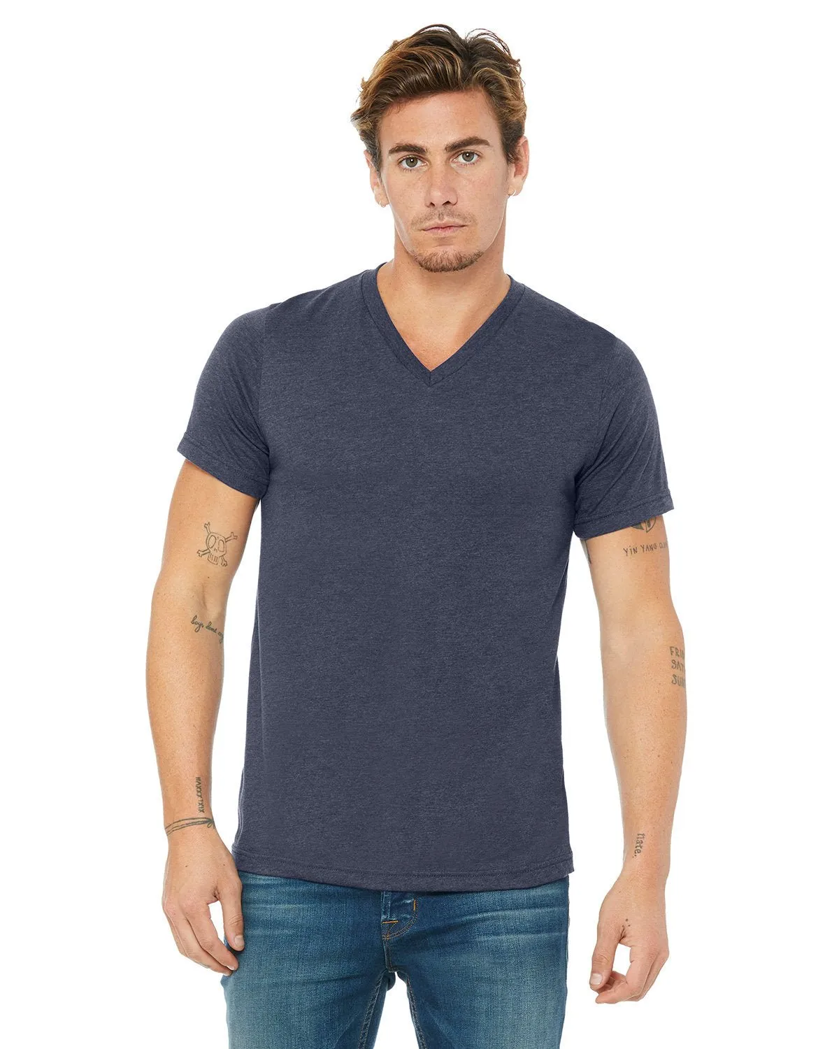 Bella   Canvas 3005 T-shirt col en V unisexe à manches courtes en jersey