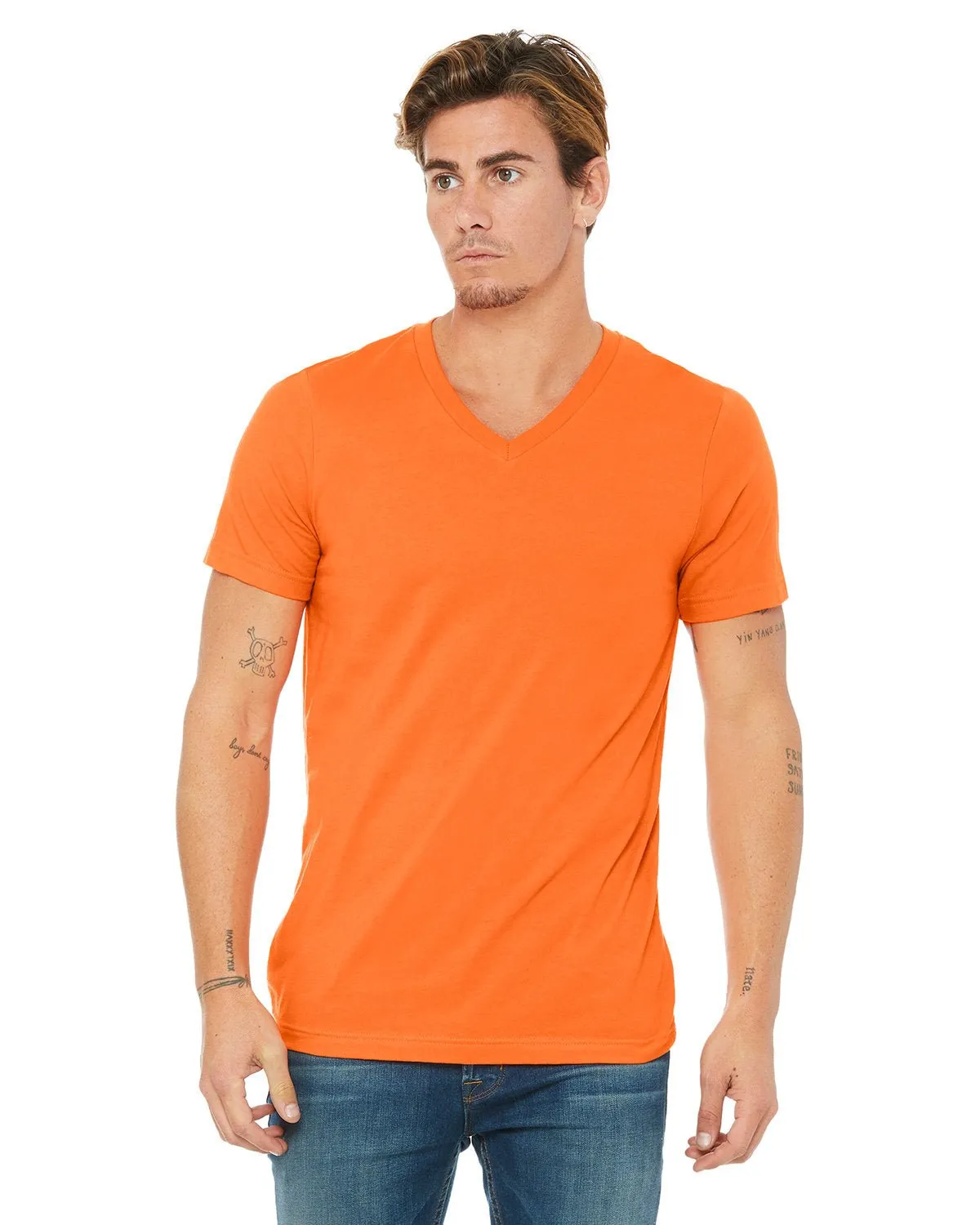 Bella   Canvas 3005 T-shirt col en V unisexe à manches courtes en jersey