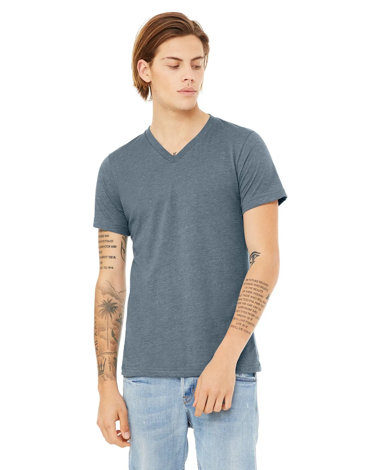 Bella   Canvas 3005 T-shirt col en V unisexe à manches courtes en jersey