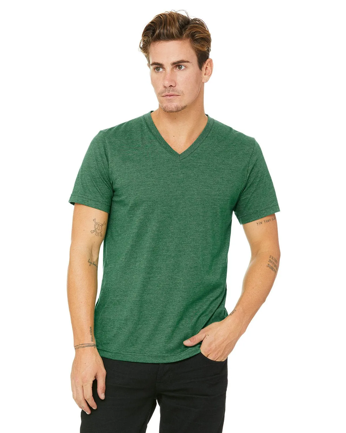 Bella   Canvas 3005 T-shirt col en V unisexe à manches courtes en jersey