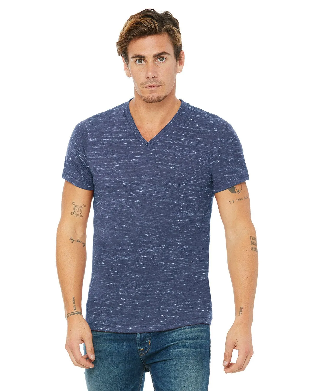 Bella   Canvas 3005 T-shirt col en V unisexe à manches courtes en jersey