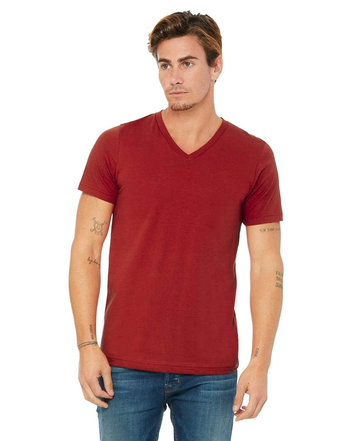 Bella   Canvas 3005 T-shirt col en V unisexe à manches courtes en jersey