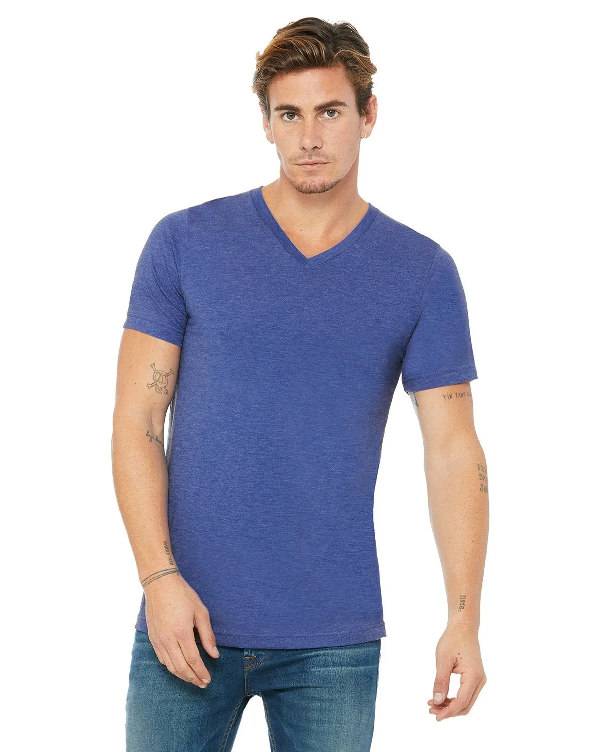 Bella   Canvas 3005 T-shirt col en V unisexe à manches courtes en jersey