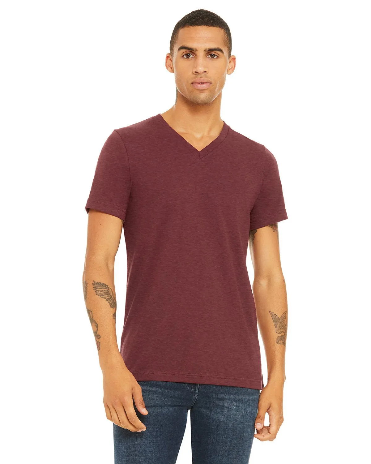 Bella   Canvas 3005 T-shirt col en V unisexe à manches courtes en jersey