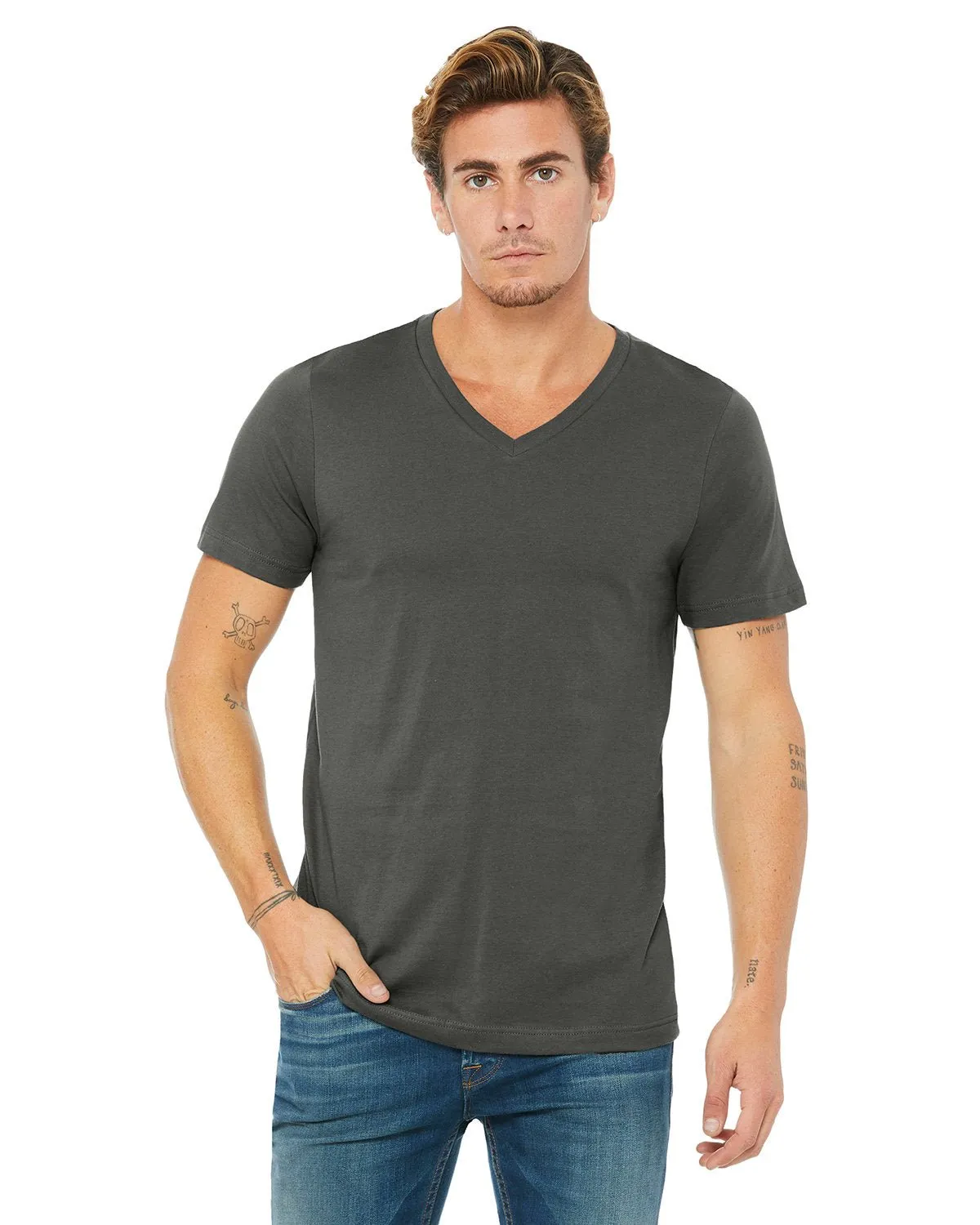 Bella   Canvas 3005 T-shirt col en V unisexe à manches courtes en jersey