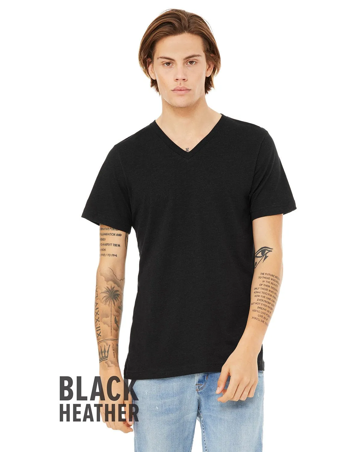 Bella   Canvas 3005 T-shirt col en V unisexe à manches courtes en jersey