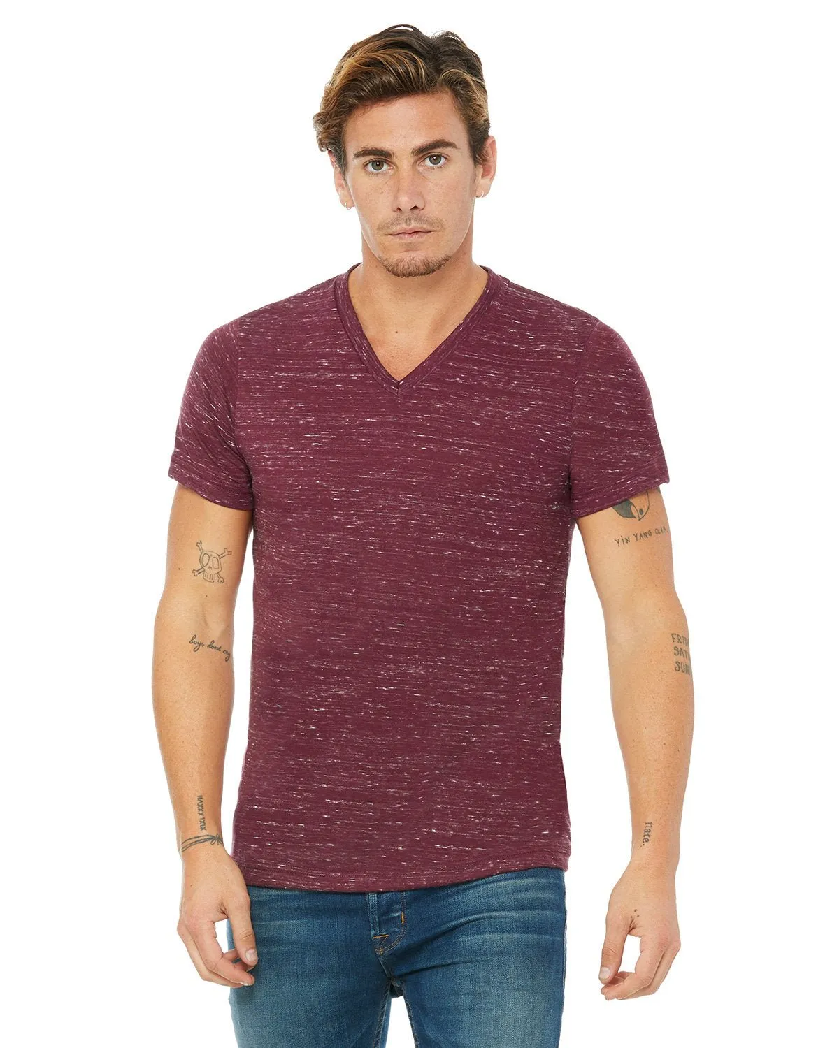 Bella   Canvas 3005 T-shirt col en V unisexe à manches courtes en jersey