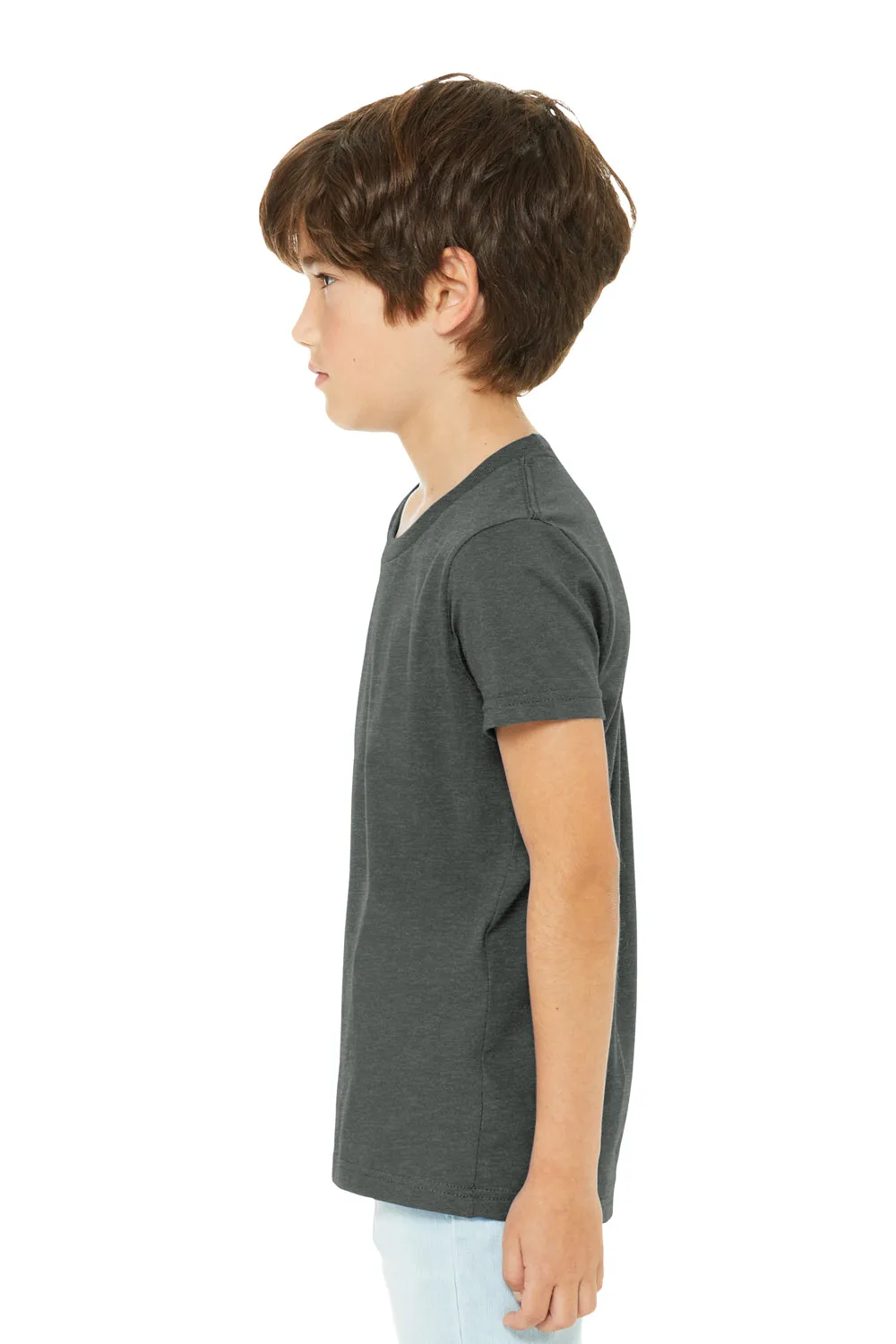 Bella   Canvas T-shirt col rond manches courtes pour jeunes en CVC - Gris foncé chiné