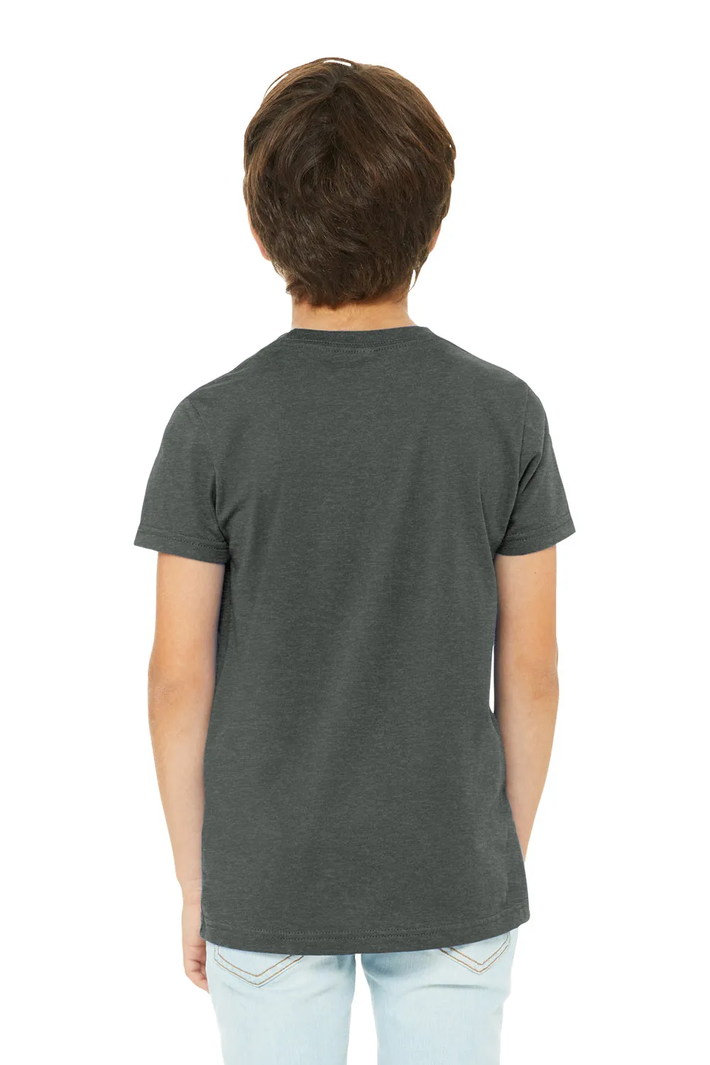 Bella   Canvas T-shirt col rond manches courtes pour jeunes en CVC - Gris foncé chiné