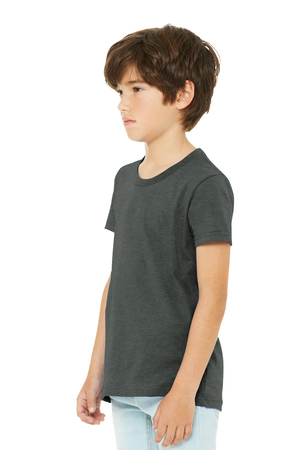 Bella   Canvas T-shirt col rond manches courtes pour jeunes en CVC - Gris foncé chiné