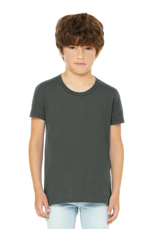 Bella   Canvas T-shirt col rond manches courtes pour jeunes en CVC - Gris foncé chiné