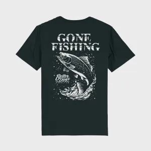 T-Shirt Unisexe Better Days Gone Fishing - Noir
