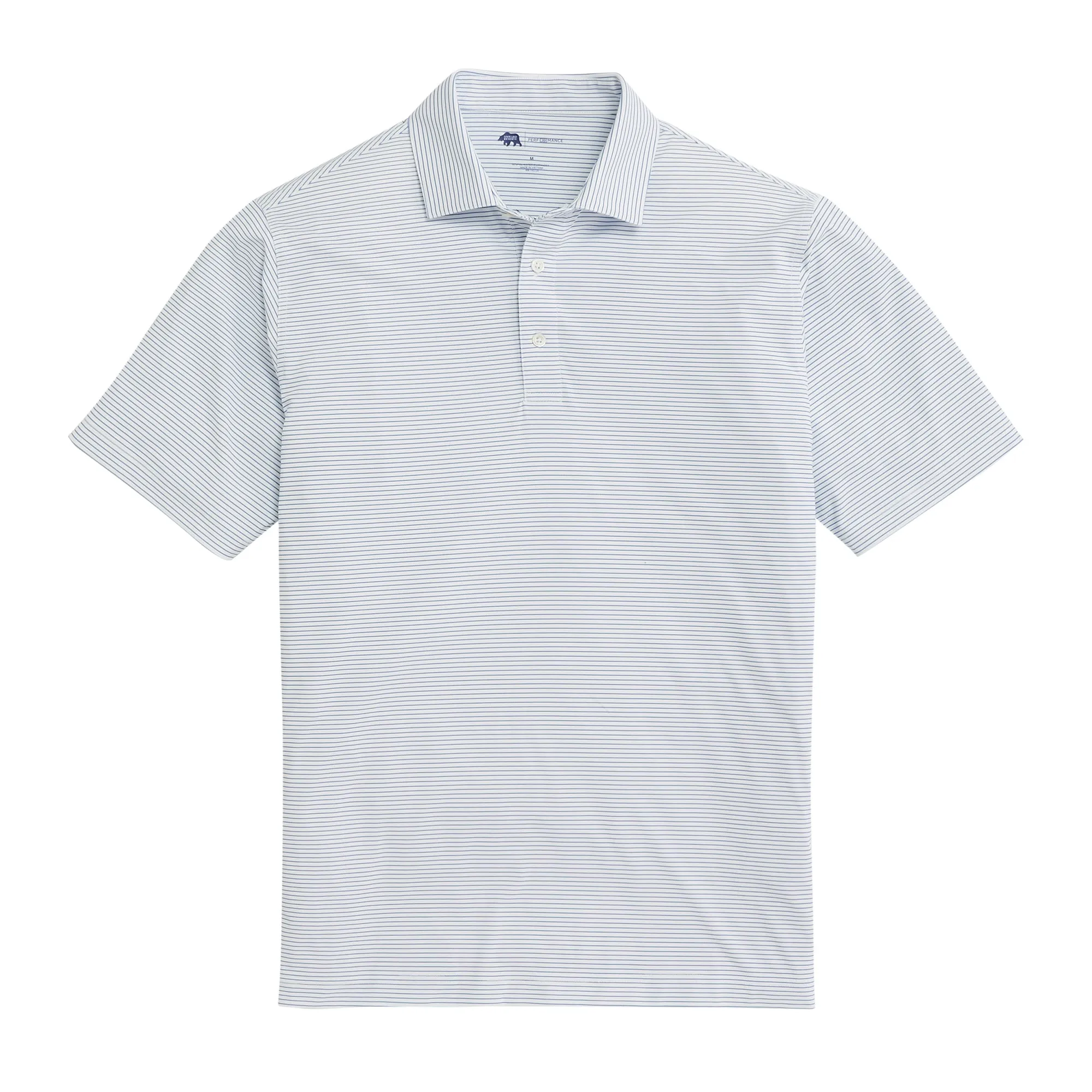 Polo de Performance Birdie Stripe - Bleu Lichen
