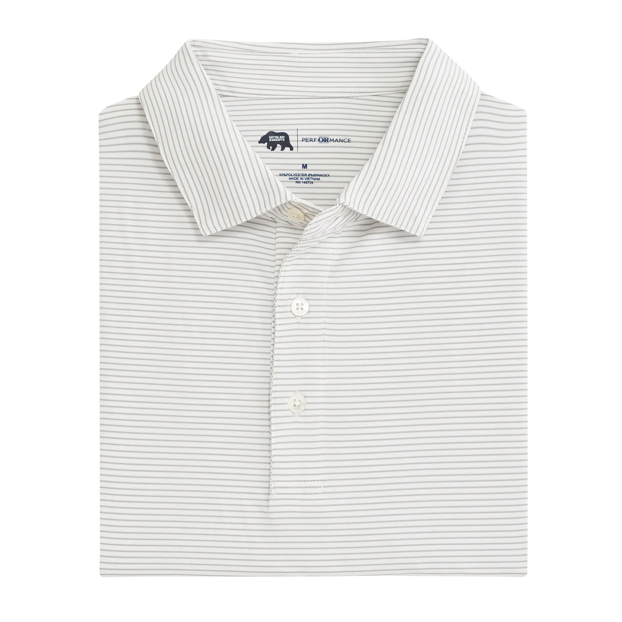 Polo de Performance Birdie Stripe - Gris Mirage