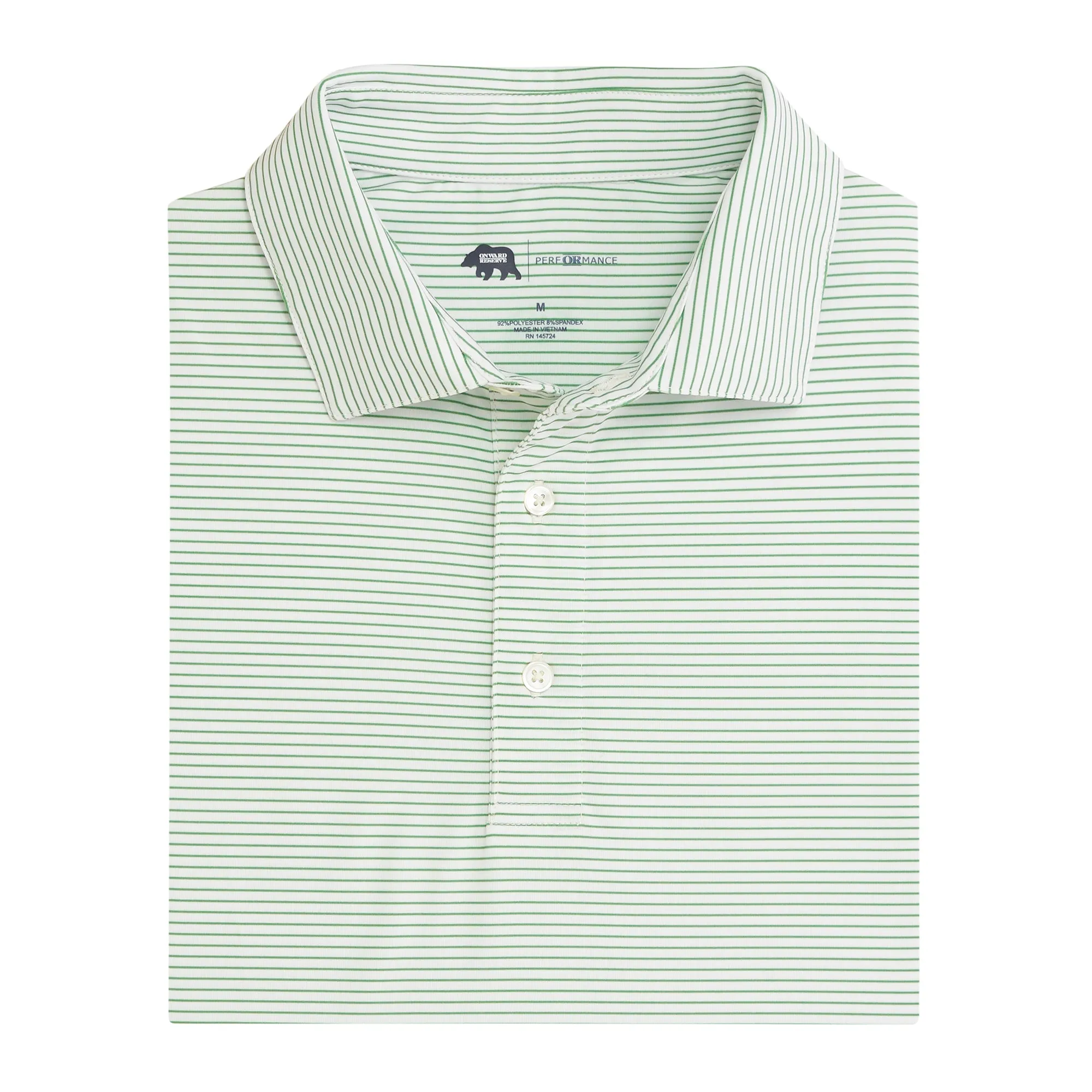 Polo de Performance Birdie Stripe - Vert Schiste