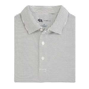 Polo de Performance Birdie Stripe - Blanc/Noir