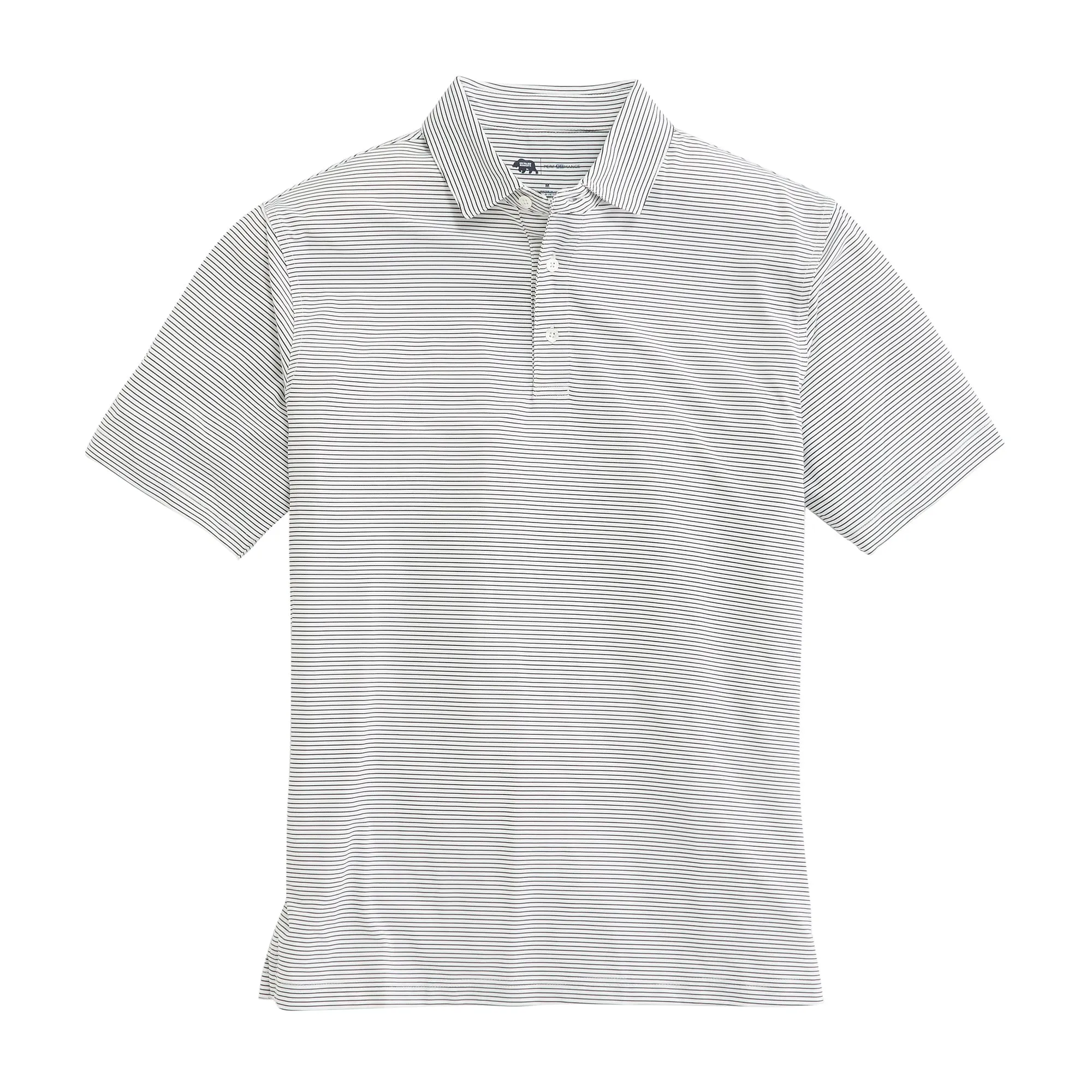 Polo de Performance Birdie Stripe - Blanc/Noir