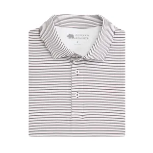 Polo de Performance Birdie Stripe - Blanc/Marron